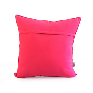 Cojín Cuadrado Lino Damasco / Fucsia Arlin