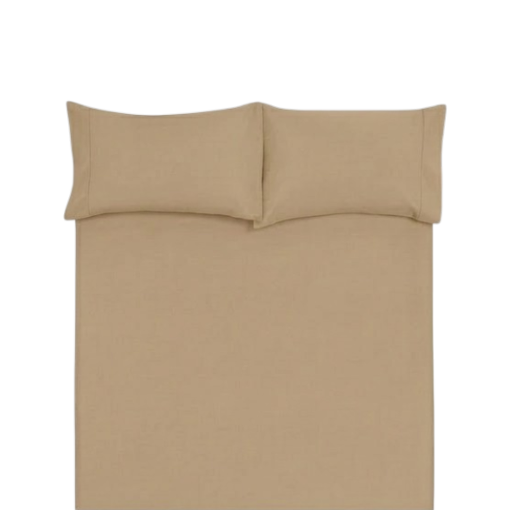 Juego De Sábanas 150 Hilos Microfibra Damasco / Beige Arlin