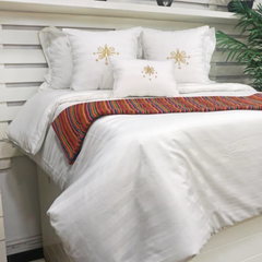 Funda Edredón 300 Hilos Duvet Premium Algodón Blanco Arlin 1.5 Plazas