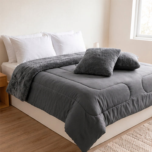 Edredón Nórdico Plush Bell 180 GR Microfibra Confort / Plomo Arlin