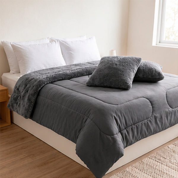 Edredón Nórdico Plush Bell 180 GR Microfibra Confort / Plomo Arlin