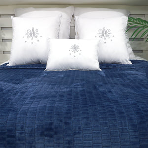 Manta Brick Blancket Microfibra Confort / Azul Arlin