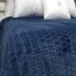 Manta Brick Blancket Microfibra Confort / Azul Arlin