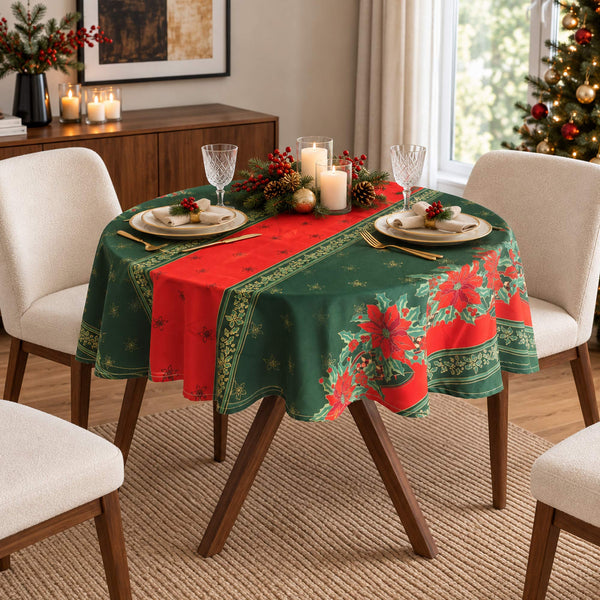 Mantel Navideño Redondo  ARLIN M3 - Especial Rojo