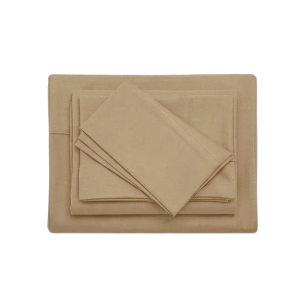 Juego De Sábanas 150 Hilos Microfibra Damasco / Beige Arlin