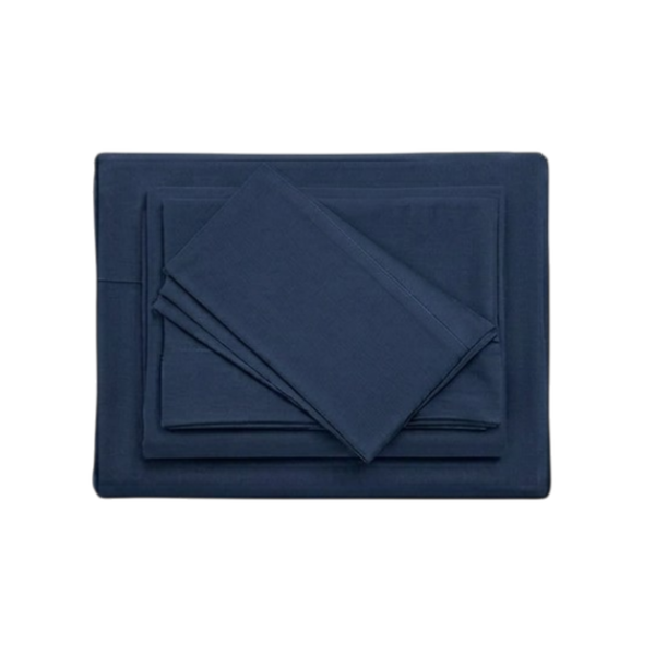 Juego De Sábanas 150 Hilos Algodón Confort / Azul Marino Arlin