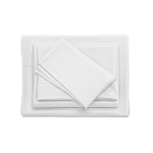 Juego De Sábanas 150 Hilos Algodón Confort / Blanco Arlin