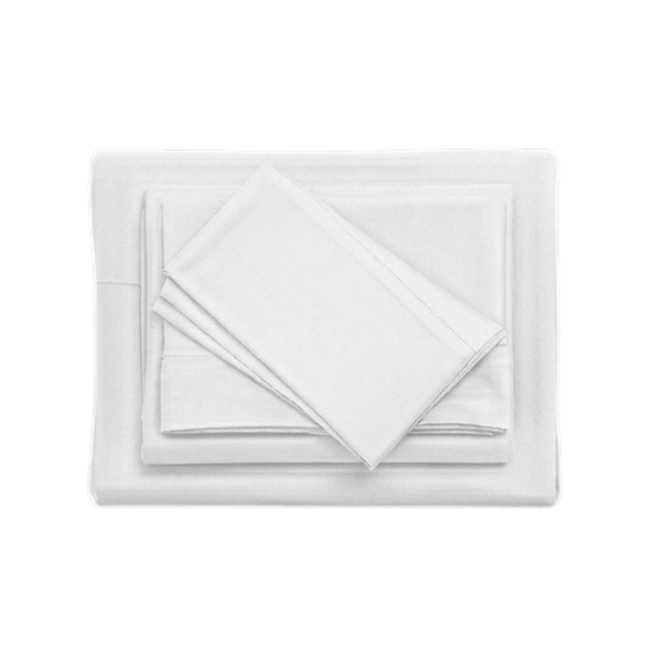 Juego De Sábanas 150 Hilos Algodón Confort / Blanco Arlin