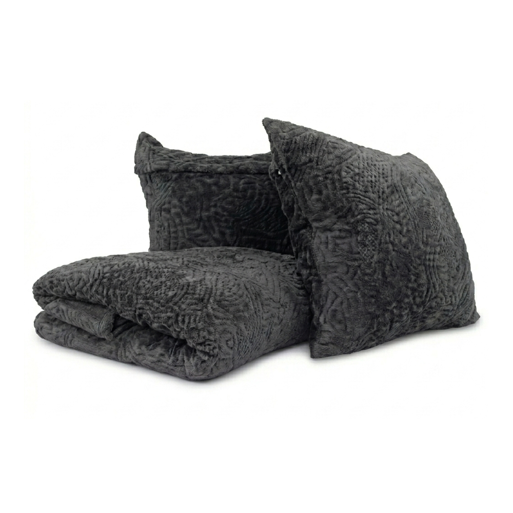 Manta Brick Blancket Microfibra Confort / Gris Arlin