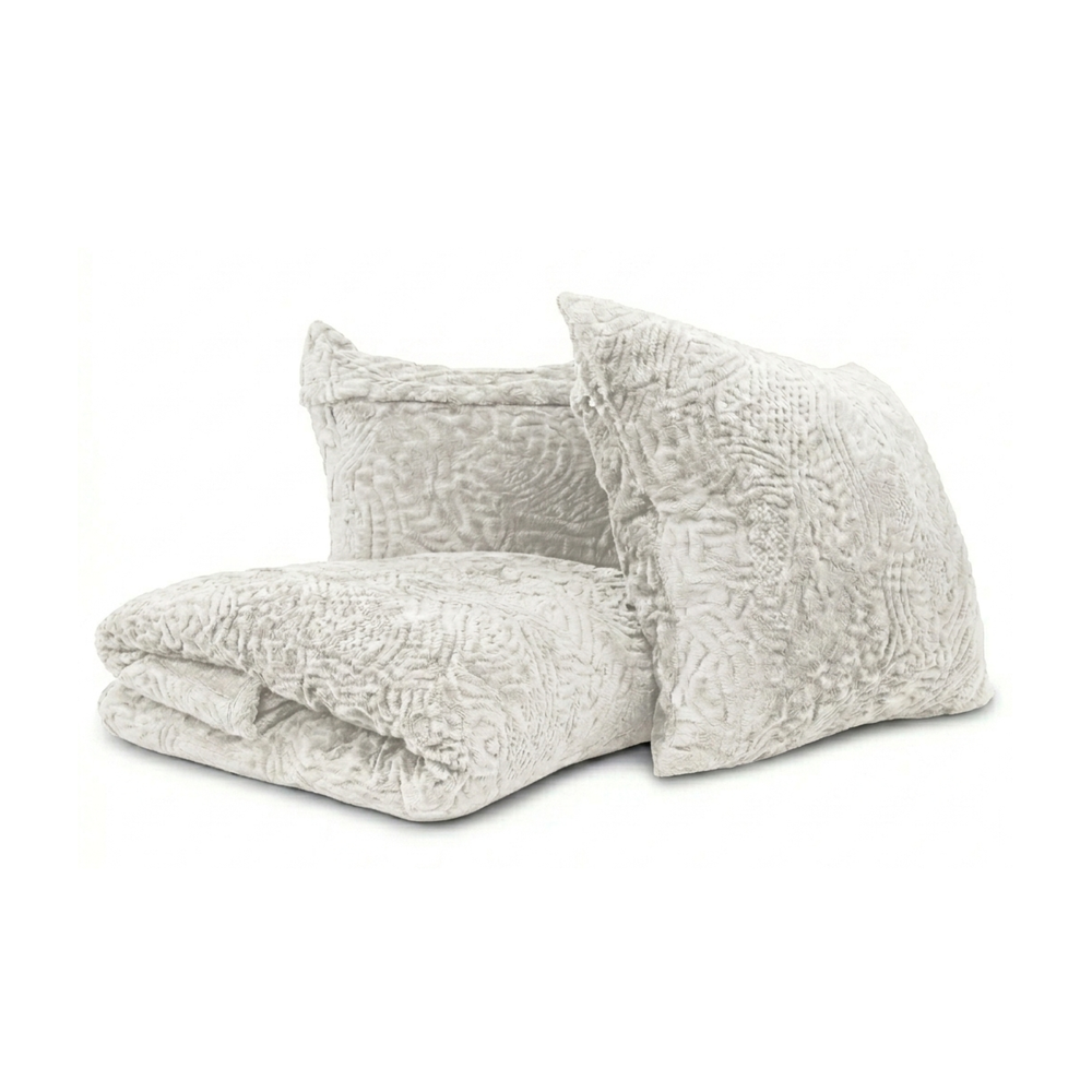 Manta Brick Blancket Microfibra Confort / Blanco Arlin