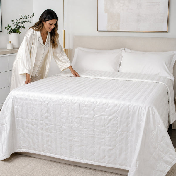 Cover 300 Hilos Pima Cotton Premium / Líneas Satinadas Arlin