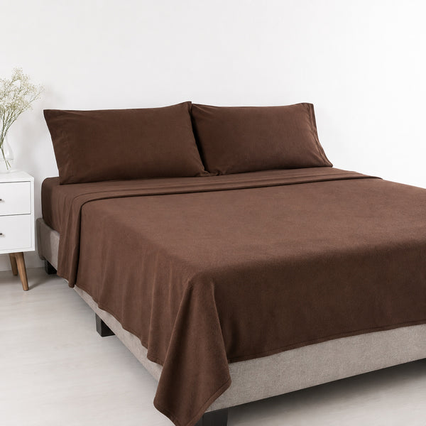 Juego De Sábanas 230 GR Polar Confort / Marrón Arlin