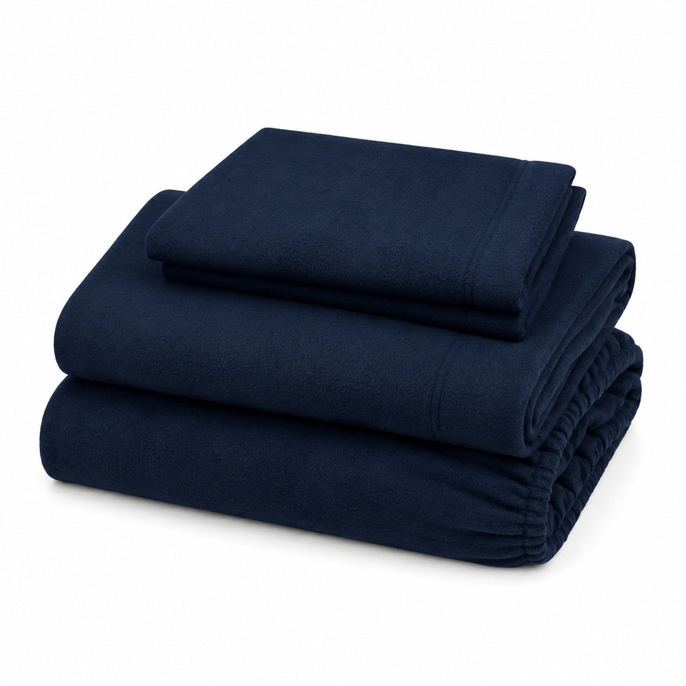 Juego De Sábanas 230 GR Polar Confort / Azul Marino Arlin