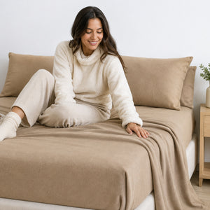 Juego De Sábanas 230 GR Polar Confort / Beige Arlin
