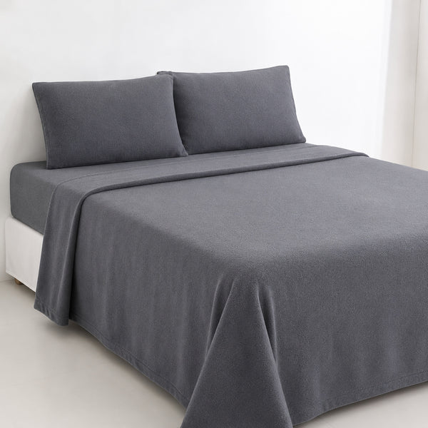 Juego De Sábanas 230 GR Polar Confort / Plomo Arlin