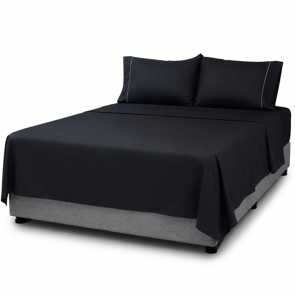 Juego De Sábanas 150 Hilos Algodón Confort / Black Sheet M1 Arlin