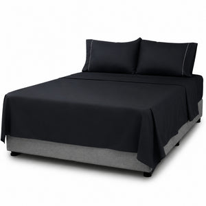 Juego De Sábanas 150 Hilos Algodón Confort / Black Sheet M1 Arlin