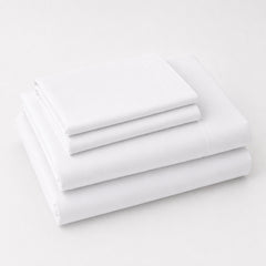 Juego De Sábanas 150 Hilos Algodón Confort / Blanco Arlin