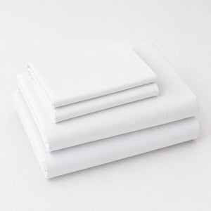 Juego De Sábanas 150 Hilos Algodón Confort / Blanco Arlin