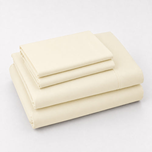 Juego De Sábanas 150 Hilos Algodón Confort / Crema Arlin