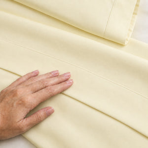 Juego De Sábanas 150 Hilos Algodón Confort / Crema Arlin