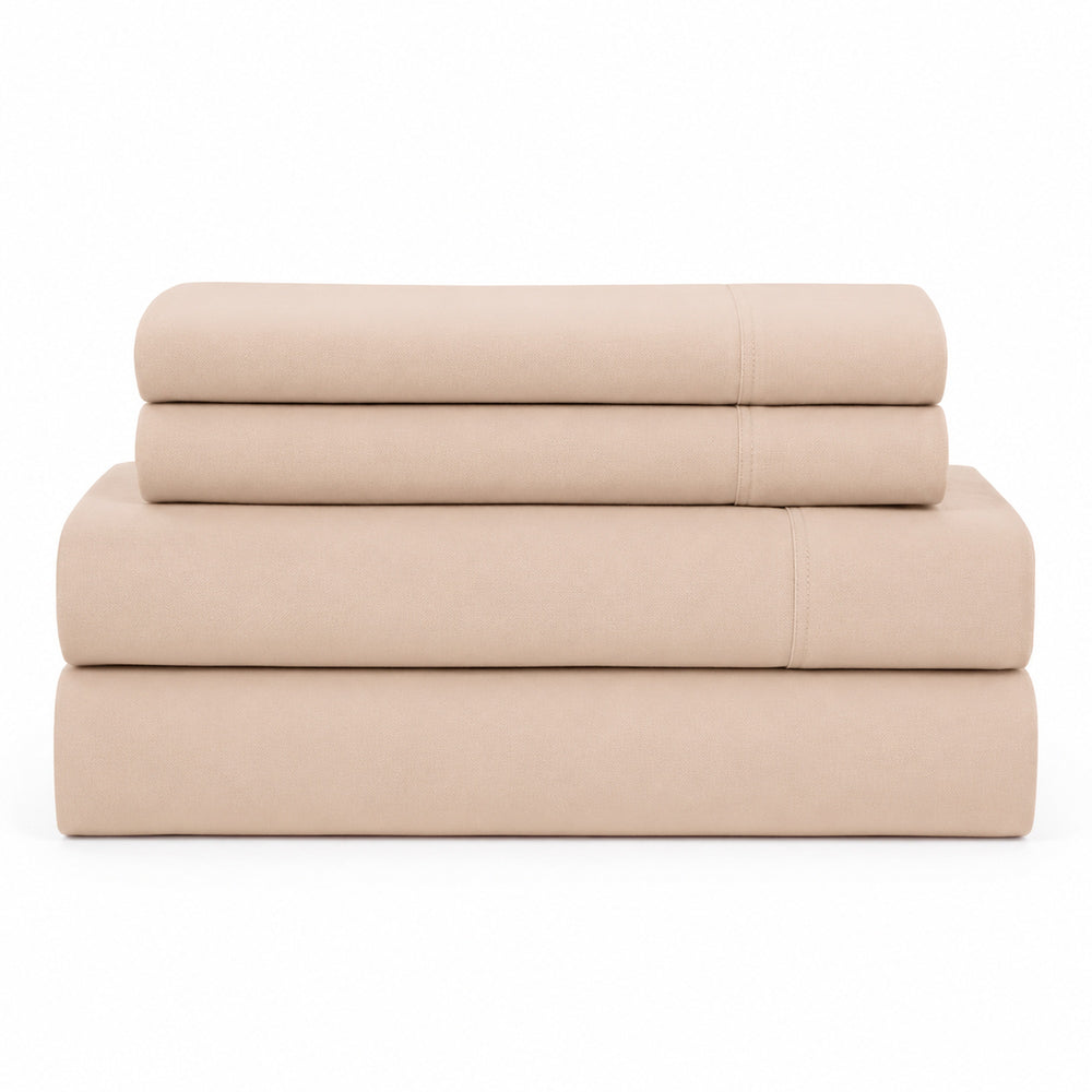 Juego De Sábanas 150 Hilos Algodón Confort / Beige Arlin