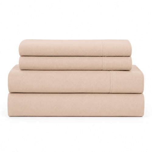 Juego De Sábanas 150 Hilos Algodón Confort / Beige Arlin