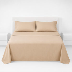 Juego De Sábanas 150 Hilos Algodón Confort / Beige Arlin