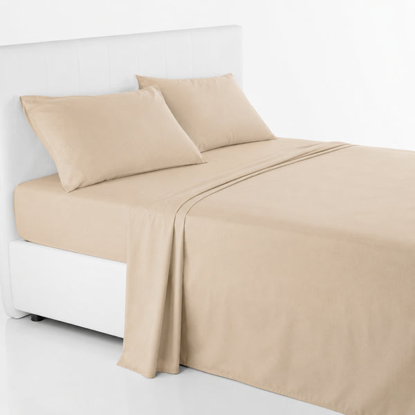 Juego De Sábanas 150 Hilos Algodón Confort / Beige Arlin