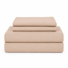 Juego De Sábanas 150 Hilos Microfibra Damasco / Beige Arlin
