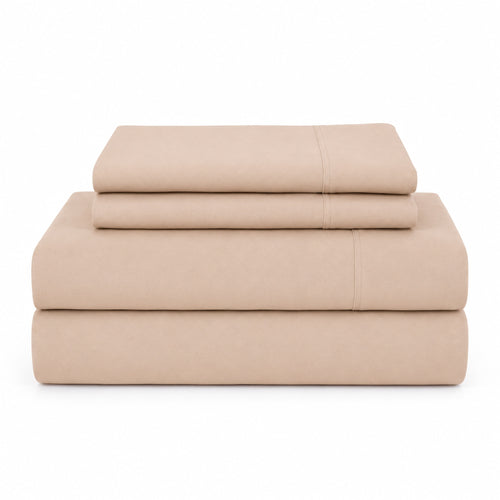 Juego De Sábanas 150 Hilos Microfibra Damasco / Beige Arlin