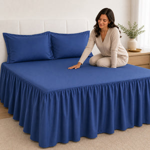 Juego De Sábanas Cool 150 Hilos Cotton Confort / Azul Arlin