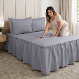 Juego De Sábanas Cool 150 Hilos Cotton Confort / Plomo Arlin