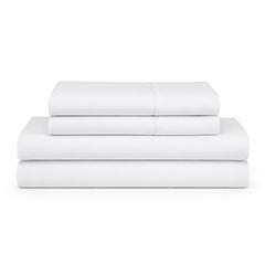 Juego De Sábanas 220 Hilos Algodón Deluxe / Blanco Arlin