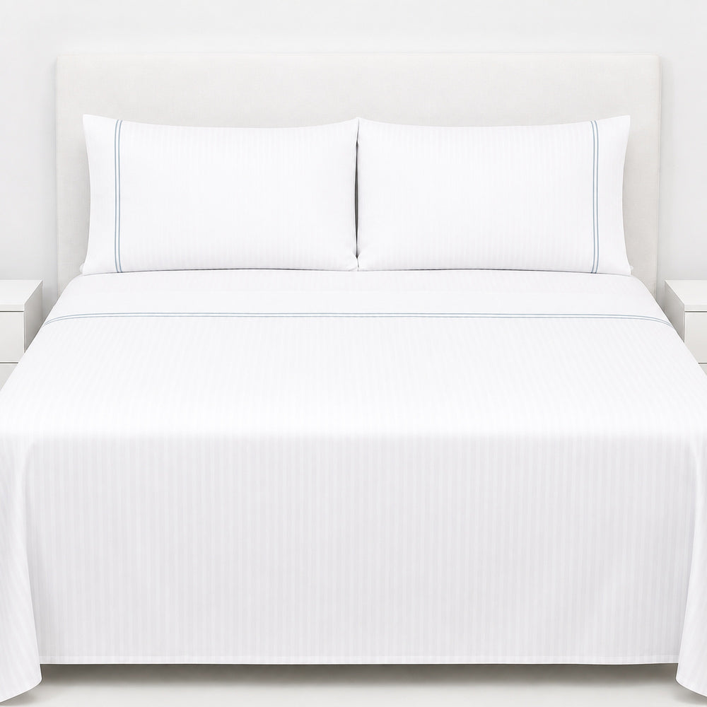 Juego De Sábanas 300 Hilos Pima Cotton Premium / Líneas Satinadas Arlin