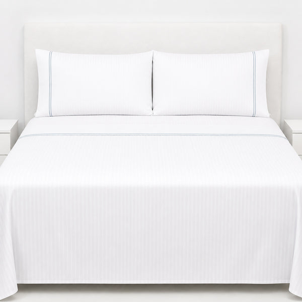 Juego De Sábanas 300 Hilos Pima Cotton Premium / Líneas Satinadas Arlin