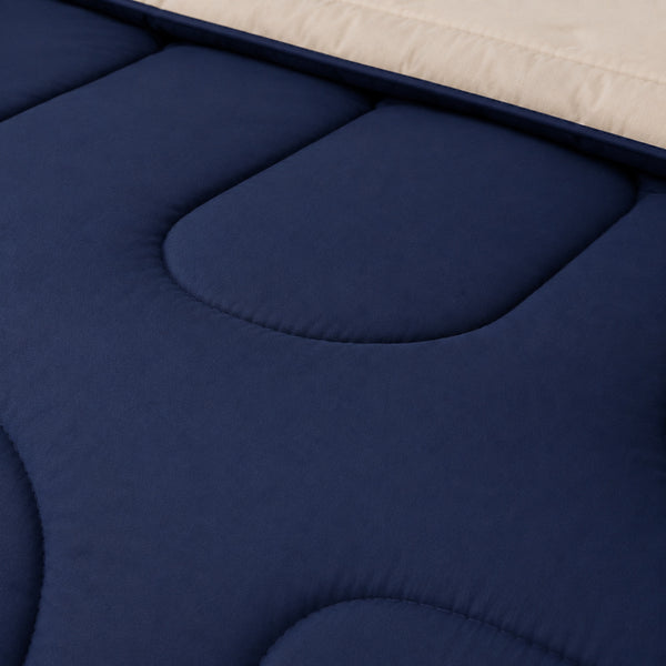 Edredón 150 Hilos Microfibra Damasco / Beige Azul Marino Arlin