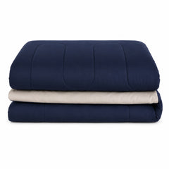Edredón 150 Hilos Microfibra Damasco / Beige Azul Marino Arlin