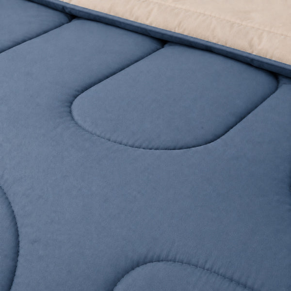 Edredón 150 Hilos Microfibra Damasco / Beige Azul Acero Arlin