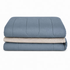 Edredón 150 Hilos Microfibra Damasco / Beige Azul Acero Arlin