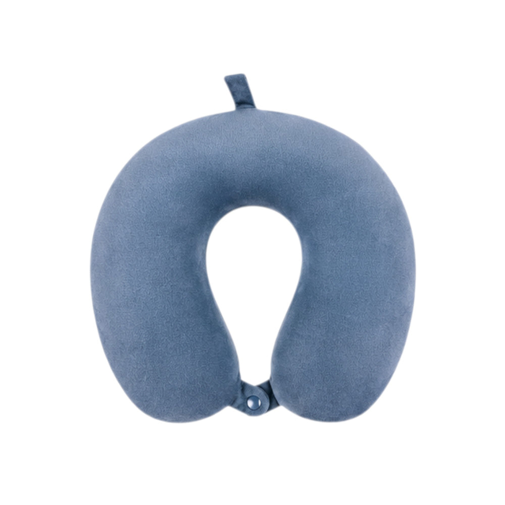 Cojín collarín de viaje ARLIN en microfibra suave, disponible en varios colores, con relleno de napa y cierre a presión