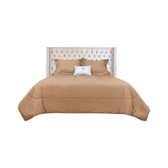 Edredón beige ARLIN de 150 hilos, mezcla de algodón y poliéster, acolchado y reversible con fundas a juego.