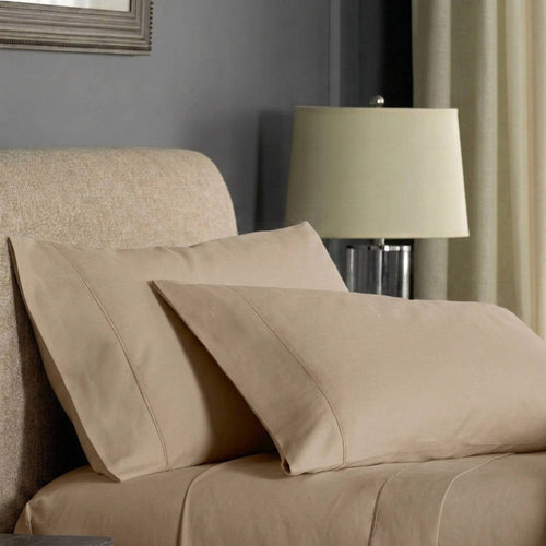 Juego De Sábanas 220 Hilos Algodón Deluxe / Beige Arlin